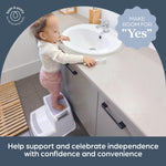 Dreambaby 2-Up Step Stool - Toddler Step Stool for Bathroom Sink and Kids Toilet Potty Training - Step Stools for Toddlers with Non-Slip Base and Carry Handles - Supports up to 200lbs Weight Capacity