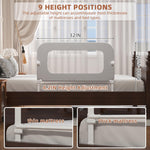 FigTime Bed Rail for Toddlers, Baby Bed Rail Guard for Kids, Toddler Bed Rails with Reinforced Anchor Fit, Height Adjustable & Foldable Bed Rail Guard for Twin, Full, Queen & King Beds (Grey, 32IN)
