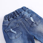 KIDSCOOL SPACE Baby Ripped Jean,Toddler Elastic Distressed Waist Denim Pants,6-12 Months