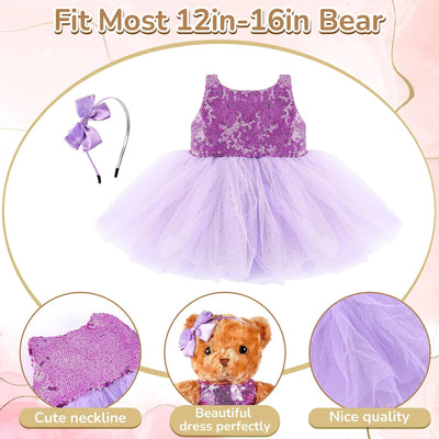 6 Pcs Bear Clothes Bear Skirt Fit 12-16 Inch Stuffed Animals Make Your Own Stuffed Animals Cute Tiny Clothes