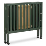 Dream On Me Jett Mini Folding Baby Crib in Olive, GreenGuard Gold & BSA, Lightweight & Portable, Patented Flat Folding System for Small Spaces & Travel, 1.5” Mattress Pad, 3 Heights, Safe Wheels