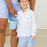 RUGGEDBUTTS Boys Classic Gingham Swim Trunks - UPF 50+ Sun Protection Fashion Swim Trunks