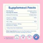 JoySpring Vitamin C and Zinc for Kids, Elderberry Liquid Supplement | Alcohol-Free Toddler Vitamin C | 2+ Years | (2 fl oz) 30 Servings