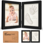Baby Hand and Footprint Kit, Quick Dry Clay - Newborn Keepsake Feet and Handprint Kit, Nursery Picture Frame, Personalized New Mom Gifts for Baby Showers & Registry, First Mother's Day (Onyx Black)