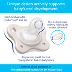 Chicco PhysioForma Dual Soft Orthodontic Pacifier for Babies 16-24 Months, 100% Soft Silicone, Supports Breathing, One-Piece Design, Included Sterilizing Case, BPA Free, 2-Pack, Mulberry