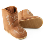 Jastore Baby Cowboy Boots Western Boots Toddler Cowboy Bootie Soft Sole Non-Slip Crib Shoes for Infant Boys Girls (Light Brown, US Footwear Size System, Infant, Age Range, Medium, 6 Months, 12 Months)