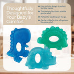Itzy Ritzy Water-Filled Teethers - Cold Cutie Coolers Textured On Both Sides to Massage Sore Gums & Emerging Teeth - Can Be Chilled in Refrigerator, Set of 3 Coordinating Dinosaur Water Teethers