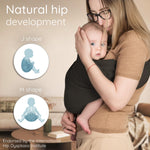 Ring Sling Baby Carrier - USA lab Tested, 100% Natural Cotton Muslin, Breathable & Ergonomic Ring Sling Black