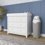 Foundations Tall Diaper Pail with Airtight Lid - Durable & Odorless Diaper Disposal, Large Capacity, Holds up to 60 Newborn Diapers, Refill with Any Bags, Baby Registry Gift - Gray (9612057)