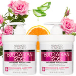 Advanced Clinicals Bulgarian Rose Anti Aging Vitamin E Moisturizer Body Lotion & Face Cream | Body Butter Cream | Skin Brightening + Tightening Lotion | Body Skin Care Products For Women, 2-Pack