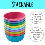 ECR4Kids ELR-18100-BE My First Meal Pal Snack Bowls – BPA-Free, Dishwasher Safe, Stackable Bowls for Baby, Toddler and Child Feeding - 3-Pack, Berry