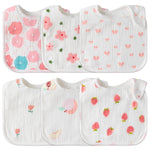 Set of baby bibs with floral patterns on a white background
