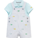 Little Me Clothes for Baby Boys' Whales Shortall Set, Grey, 18 Months
