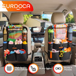 SURDOCA Upgraded Car Organizer with 11-inch Tablet Holder, 8 Pockets, Car Seat Protector for Road Trips - Car Storage and Organizers for Kids