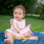 Organic Puffs - Early Allergen Introduction Snack Puffs w/ 9 Top Allergens: Organic Peanuts, Cashew, Egg & More by Ready Set Food, No Added Sugar, Babies 8+ Months, Apple Cinnamon 3-Pack