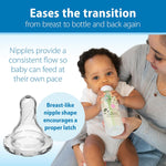 Dr. Brown's Natural Flow Anti-Colic Options+ Narrow Baby Bottle, Squirrel & Goat, 8 oz/250 mL, with Level 1 Slow Flow Nipple, BPA Free, 0m+, 2-Pack