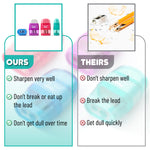 Mr. Pen- Pencil Sharpener & Eraser, 4 Pack, 2-in-1 Manual Sharpeners with Canister, 2 Sharpening Holes for Standard & Jumbo Pencils, Colorful Dual Hole Design for School, Office, Home, Kids
