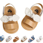 Slivery Color Infant Baby Girls Sandals First Walker Shoes Anti-Slip Summer Sandals roman white Infant