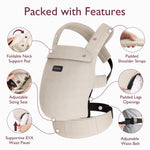 Momcozy Baby Carrier - Ergonomic, Cozy and Lightweight Carrier for 7-45lbs, Effortless to Put On, Ideal for Hands-Free Parenting, Enhanced Lumbar Support, Purehug for Infant to Toddler, Khaki