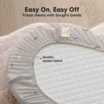 2-Pack Organic Bassinet Sheets for Girls, Boys - 100% Cotton Bassinet Mattress Sheets Compatible with Halo Bassinest Swivel Sleeper, Graco,Baby Delight,Chicco,Unisex Fitted Bassinet Sheets (Savannah)