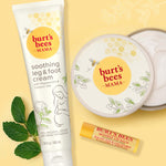 Burt’s Bees Mama Gift Set, Includes Lip Balm, Leg and Foot Cream, and Belly Butter, Natural Origin Skin Care, 0.15 oz./3.38 oz./6.5 oz.