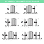 Summer Infant Extra Tall & Wide Safety Pet and Baby Gate, 29.5"-53" Wide, 38" Tall, Pressure or Hardware Mounted, Install on Wall or Banister in Doorway or Stairway, Auto Close Walk-Thru Door - White