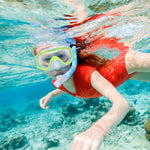 Kids Snorkel Set, Children Anti-Fog Diving Mask Swimming Goggles Full Dry Top Snorkel Equipment Snorkeling Packages Swimming Gear for Youth Boys Girls Age 5-10 (Blue Yellow)