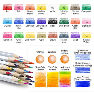 FUNLAVIE 24 Colored Pencils for Adult Coloring Books, Premium Soft Core Coloring Pencil Set with Sharpener for Artists, Drawing and Sketching Pencils, Professional Art Supplies Set for Adults