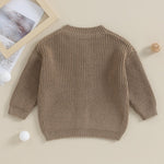 Newborn Baby Girl Boy Cute Long Sleeve Button Up Cardigan Toddler Knit Sweater Infant Fall Winter Clothes (Khaki, 0-3 Months)