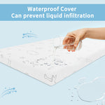 SJEUQOP Crib Mattress Topper 2" x 27.5" x 52", High Density Foam Breathable Baby and Toddler Mattress Topper with Waterproof Removable and Washable Cover, Fits Standard Cribs and Toddler Beds