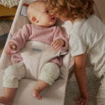 BabyBjörn Bouncer Bliss, Woven Mélange, Light Beige | 2-in-1 Adjustable Baby Bouncer Seat and Toddler Chair, Newborn to Toddler (8-29 lbs), 4 Positions, Lightweight & Portable