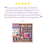 Melissa & Doug Stamp-a-Scene Stamp Pad: Fairy Garden - 20 Wooden Stamps, 5 Colored Pencils, and 2-Color Stamp Pad