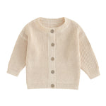 Kupretty Toddler Baby Girl Boy Cardigan Sweater Fall Winter Clothes Infant Chunky Knitted Button Down Knit Jacket Knitwear (Beige, 6-12 Months)