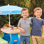 Little Tikes Easy Store Jr. Picnic Table with Umbrella - Blue / Green