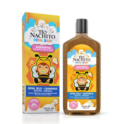 Tóio Nachito Royal Baby shampoo bottle and packaging on a white background