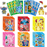 24 Sheets 5.8”x4.4” DIY Make a Face Demon Movie Hunters Stickers for Teens, Make Your Own Mixed & Matched with 8 Designed Characters Sticker for Birthday Party Supplies Favors (K24)