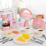 Joyin Play Kitchen Toys, Pretend Food Kitchen Accessories Girls Toy with Coffee Maker, Mixer, Toaster with Realistic Lights& Sounds, Birthday Gift for Kids, Easter Basket Stuffers