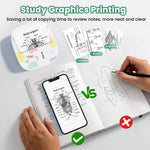 XenGro Mini Sticker Printer AHM2, Mini Thermal Printer with 3 Rolls Paper, Portable Bluetooth Inkless Printpods, Pocket Label Maker Suitable for Creative Kids DIY, Diaries, Photos, Study Notes -White
