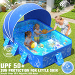 2026 Kiddie Pool with Canopy,Baby Swimming Pool for Toddler,Non-Inflatable Portable Pool for Kids,Foldable Toddler Pool with Shade,Kiddie Pool for Backyard,Pop Up Baby Beach Pool 53''×40''×33''
