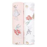 aden + anais Essentials Muslin Swaddle Blankets, Newborn Receiving Blanket for Swaddling, 100% Cotton Baby Swaddle Wrap, 2 Pack, Disney Princess