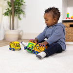 Melissa & Doug Pull-Back Construction Vehicles - Soft Baby Toy Play Set of 4 Vehicles