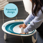 The First Years Sure Comfort Collapsible Baby Bathtub - 2-Position Grow with Me Design - Lightweight and Portable Travel Bathtub for Baby - Ages 0 to 18 Months