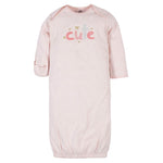 Gerber Unisex Baby Boy and Girls 4-Pack Sleeper Gown Bear Pink Preemie