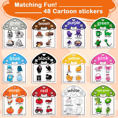 NAHSHON Montessori Busy Book Color Sorting Toys for Toddlers 2-5, Preschool Learning Activities Educational Toys for Kids 3 Year Old, Autism Sensory Fine Motor Matching Games for Toddlers
