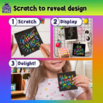 PURPLE LADYBUG 150 Rainbow Scratch Art Mini Notes - Arts and Crafts Supplies, Fun & Colorful Scratch Paper for Kids & Teens Gift, Activities for Summer, Wedding, Birthday Party, Travel, Camping