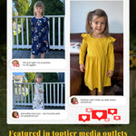 PATPAT 3-Packs Toddler Girl Floral and Polka Dots Long-Sleeve Dress Set 4-5 Years, White&Yellow&Blue