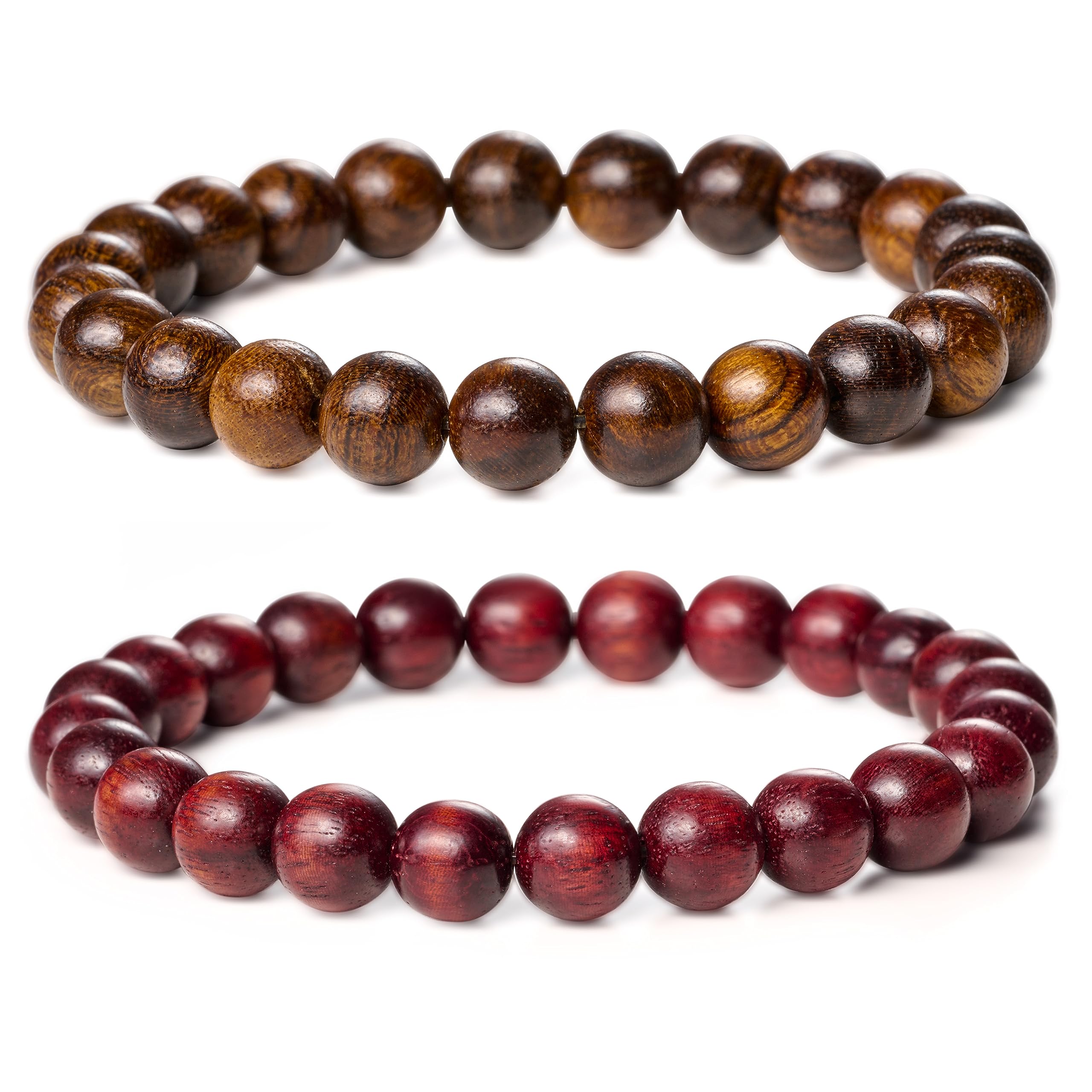 Bivei Natural Gemstone Semi Precious Healing Crystals Handmade Stretchy Round Beads Bracelet, Enhance Positive Energy