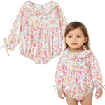 Simplee kids Baby Infant Girls Cotton Long Sleeve Summer Ruffle Romper 3-24 Months