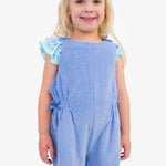 RuffleButts Girls Terry Cover-Up Romper - Periwinkle Blue, 2T
