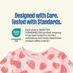 Garanimals Baby & Toddler Girl Strawberry Tees - Short Sleeve Tees - Kid's Casual Crew Neck - Size 3-6 Months - Light Pink, White, Green - 4 Pack